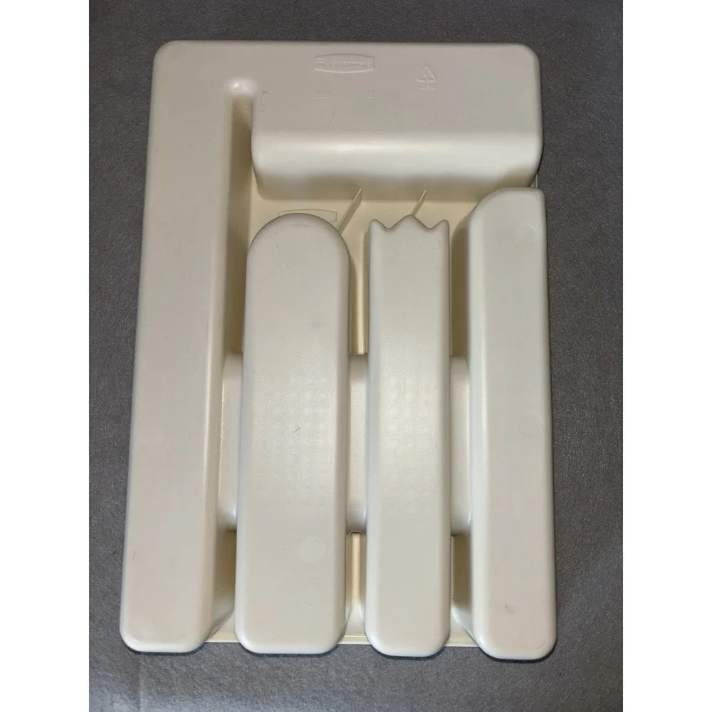 Vintage‎ Rubbermaid Silverware Organizer Tray Flatware Almond Cutlery Retro 2919